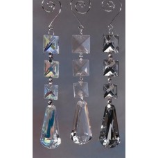 Acrylic Chandelier Crystals, Raindrop Link, 7-Inch, Silver   